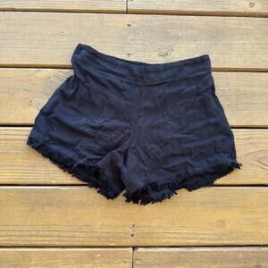 Maven Black Fray Hem Pull-on Shorts